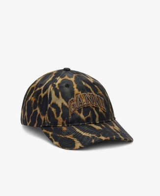 Gorra Ganni nailon leopardo